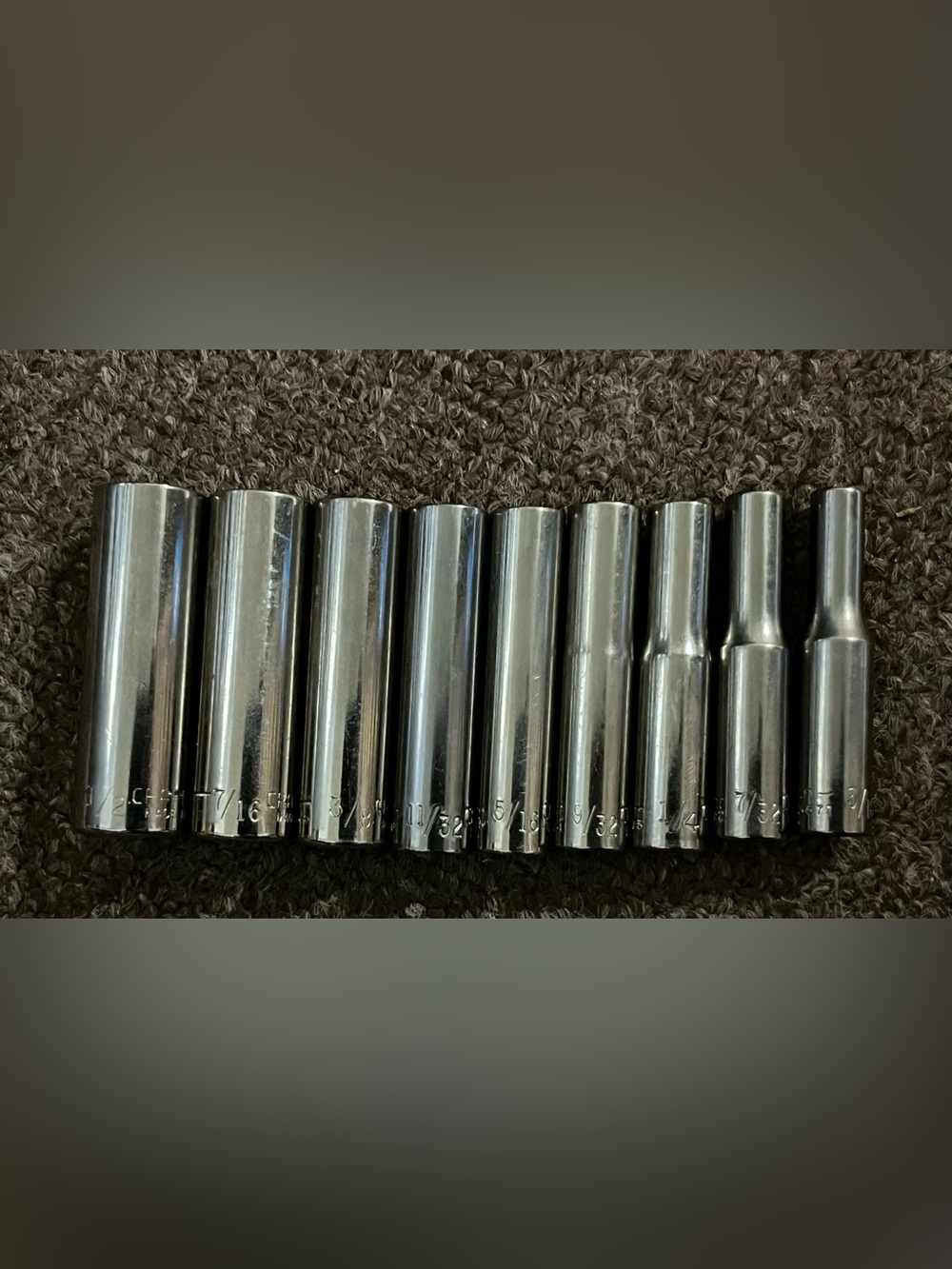 Vintage Craftsman G Series 9pc Socket Set 6 Point 1/4” Drive Made In USA